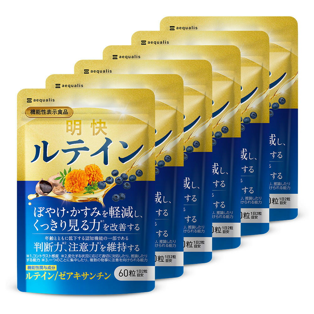 【ふるさと納税】明快 ルテイン サプリメント 見ると認知をケアする機能性表示食品 ブルーベリー DHA 60粒入 6袋（6ヶ月分）