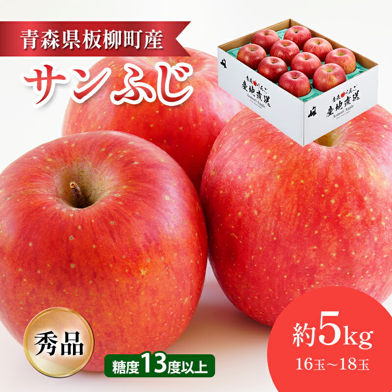 【ふるさと納税】【園地指定・情熱サンふじ】糖度13度以上/約5kg/秀品/サンふじ　青森県　りんご　リンゴ　林檎　フルーツ　くだもの　果物　お届け：2026年12月上旬～2027年4月下旬まで