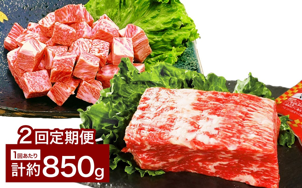 
                  【2カ月定期便】 【人気 食べ比べ セット！】 おおいた和牛 サイコロステーキ ・ 1ポンドブロック 約850g×2回 計約1.7kg ステーキソース付
                