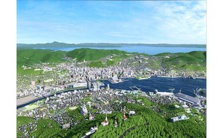 北九州市の地図情報会社のゼンリンが作る 「俯瞰図額絵 長崎市／稲佐山(三々)」