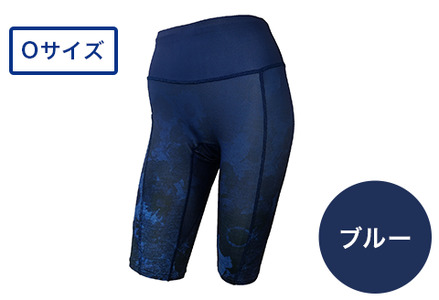 I4-58LB【カラー：ブルー サイズ：O】A.A.TH for femtech/サニタリーハーフタイツ（プリント）（品番：AAP85FP2）