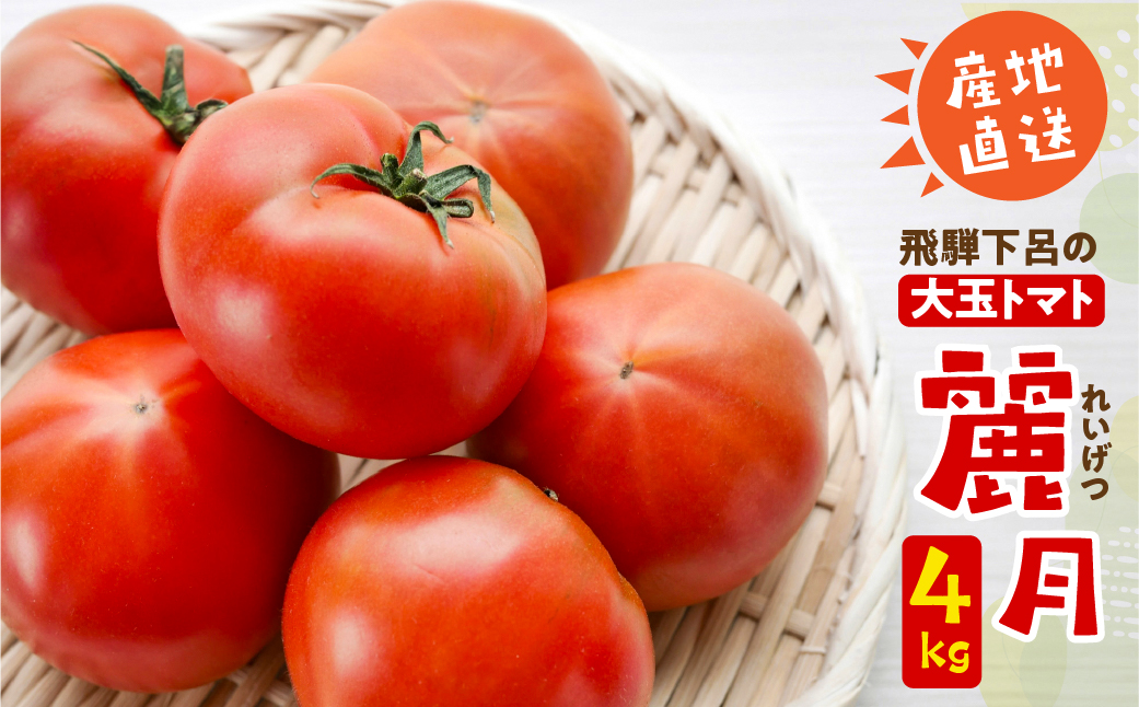 先行予約 ≪期間限定≫（2026年7月中旬頃から順次発送）産地直送！飛騨トマト 麗月大玉20玉（4kg） 下呂市 とまと トマト 新鮮【27-1】