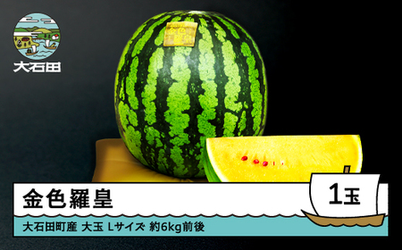すいか 大玉 金色羅皇 Lサイズ×1玉 2026年産 令和8年産 山形県産 大石田町産 東北 果物 くだもの フルーツ 人気 オススメ 便利 グルメ 取り寄せ ご当地 特産 産地 直送 支援 贈答 ギフト GIFT mn-sukrx1
