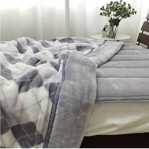 ＜掛敷セット＞吸湿発熱あったかボリューム毛布1枚&敷パッド1枚(シングル) JM-HTP-GY