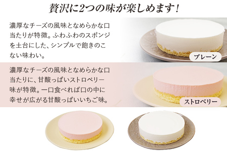【レアチーズケーキセット】プレーン＋ストロベリー　江口製菓(株)
