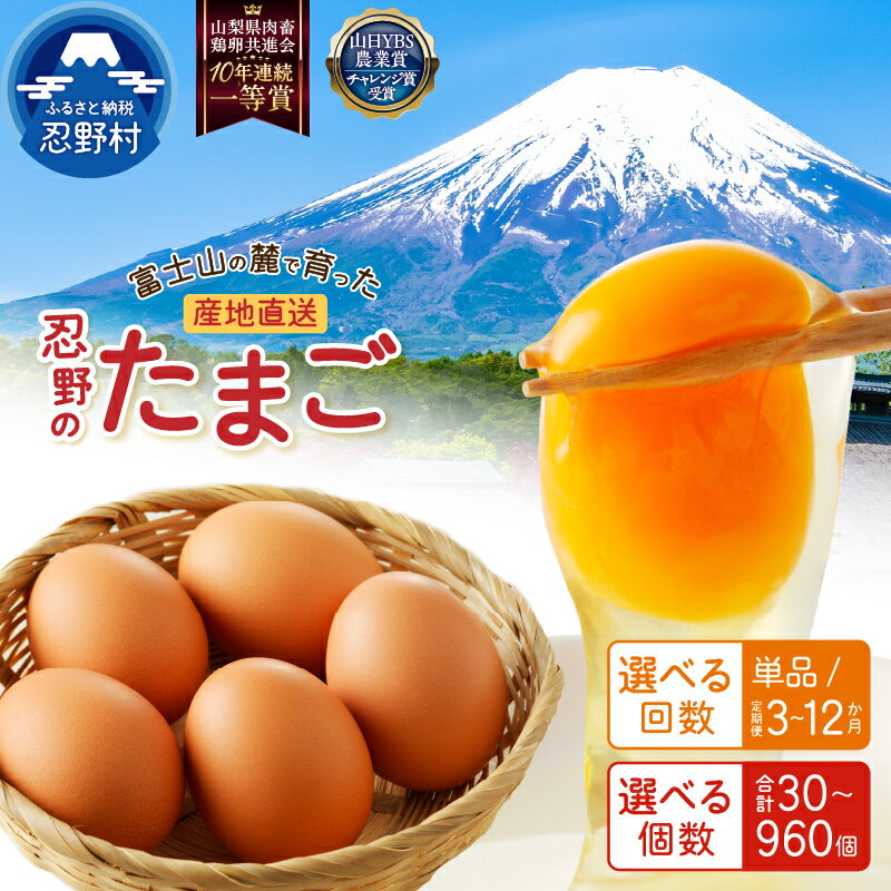 【ふるさと納税】 たまご 卵 旨味 人気 赤玉 30個～150個 単品 定期便 割れ保証付 一等賞 受賞 新鮮 濃厚 卵かけご飯 コク もみじたまご こだわり卵 TKG 朝食 夕食 夜食 産地直送 忍野村 山梨県産 送料無料 ※沖縄県、離島不可 山梨県
