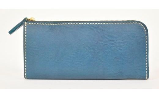 【全7色】栃木レザー のLジップファスナー長財布 シュリンクタイプ ソフトな手触り/Lzip wallet 02/ブルー/minca　315【雑貨 ファッション 人気 おすすめ 】