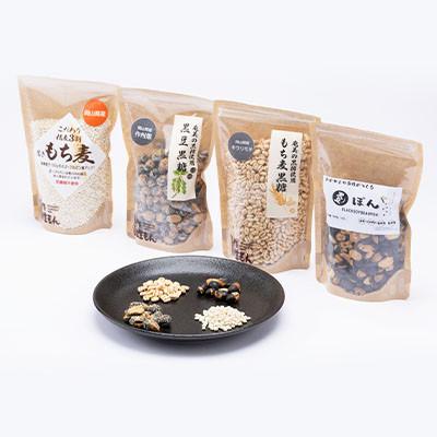 ふるさと納税 美作市 バラエティーセット(もち麦、もち麦黒糖、黒豆黒糖、黒豆ポン) |  | 01