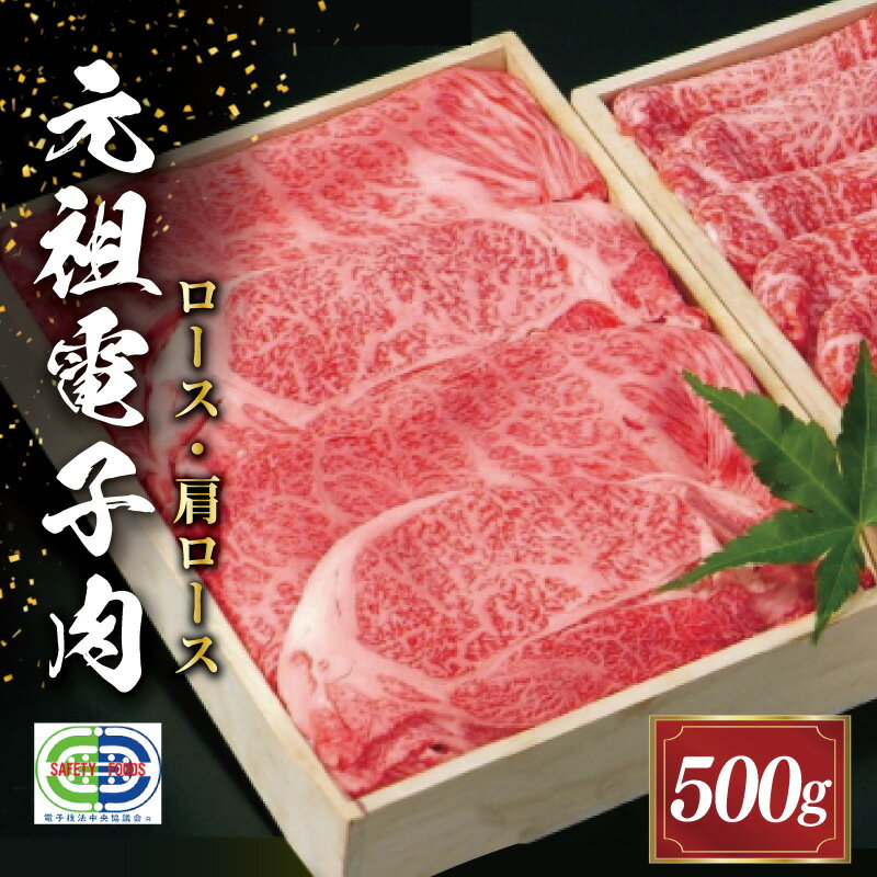 【ふるさと納税】 元祖電子肉 牛ロース・肩ロース 500g 進物用 贈答用 中一 肉 牛 牛肉 和牛 高級 国産 霜降り 冷凍 人気 すき焼き しゃぶしゃぶ NI1