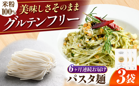 【6回定期便】 【グルテンフリー】 モチモチ食感！ 米粉パスタ スパゲティ グルテンフリー 米粉 岐阜市 / 小林生麺[ANGM025]