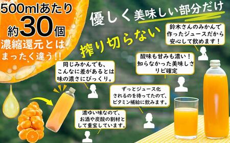 みかんジュース 無添加ストレートの美味しい蔵出しみかん果汁 ミカンをそのまま絞った濃厚な味 ５００ｍｌ×3本