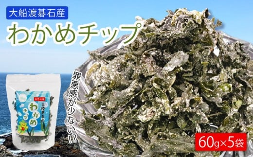 わかめチップ 60g×5袋 大船渡碁石産 小分け わかめ お菓子 スナック 若芽 海藻 テレビ TV 放送 ニュース 番組 大船渡 大船渡市 三陸 岩手県