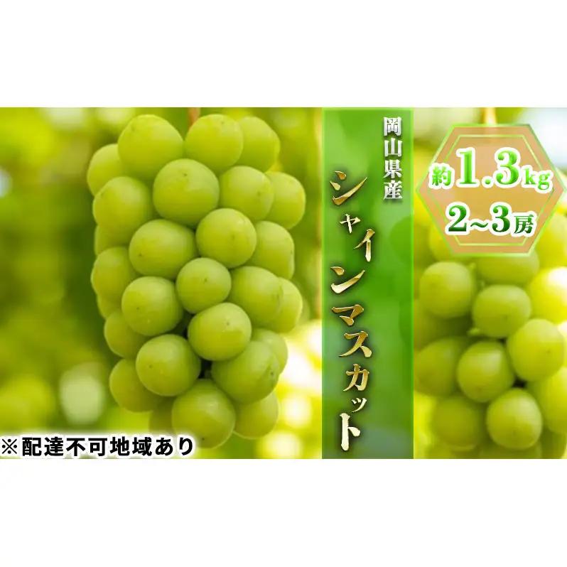 ぶどう 2026年 先行予約 シャイン マスカット 約1.3kg 2～3房 岡山県産 シャイマスカット