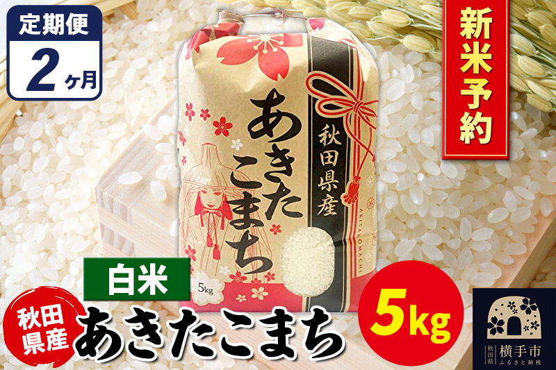 《令和7年産 新米受付》《定期便2ヶ月》あきたこまち 5kg×1袋【白米】秋田県産 こまちライン