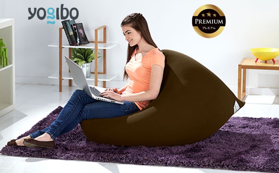 Yogibo Mini Premium（ヨギボー ミニ プレミアム）＜チョコレートブラウン＞【ビーズクッション ビーズ 座椅子 椅子 クッション ビーズソファー ビーズソファ 新生活 プレゼント インテリア 家具 ベッド ゲーム】-[G774-6]