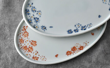 【波佐見焼】花散らし カップ＆amp;ソーサー ペアセット【一夢窯】[XE10]