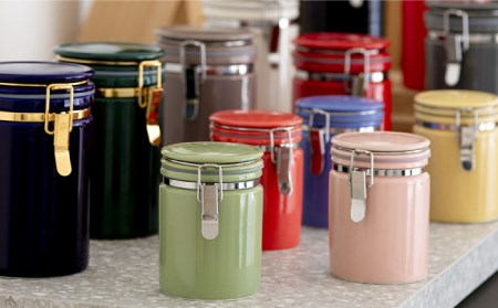 【美濃焼】コーヒーキャニスター200 2個セット マリンブルー【ZERO JAPAN】保存容器 コーヒー豆 紅茶 緑茶 日本茶 陶器 密閉 密封 遮光 コーヒー 豆 粉 おしゃれ パッキン付き 調味料