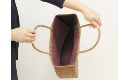 山ぶどう かごバッグ 菱形網代編み手提げバック 中 tm-kgtbx