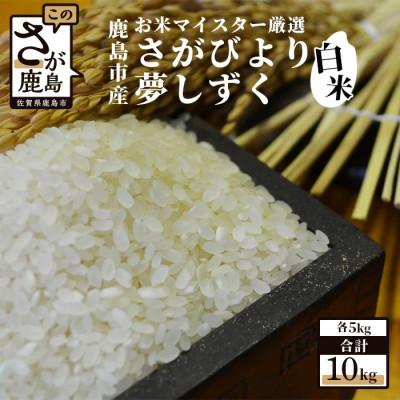 ふるさと納税 鹿島市 【お米マイスター厳選】令和7年産 佐賀県産 さがびより 夢しずく 白米合計10kg (5kg×2種)