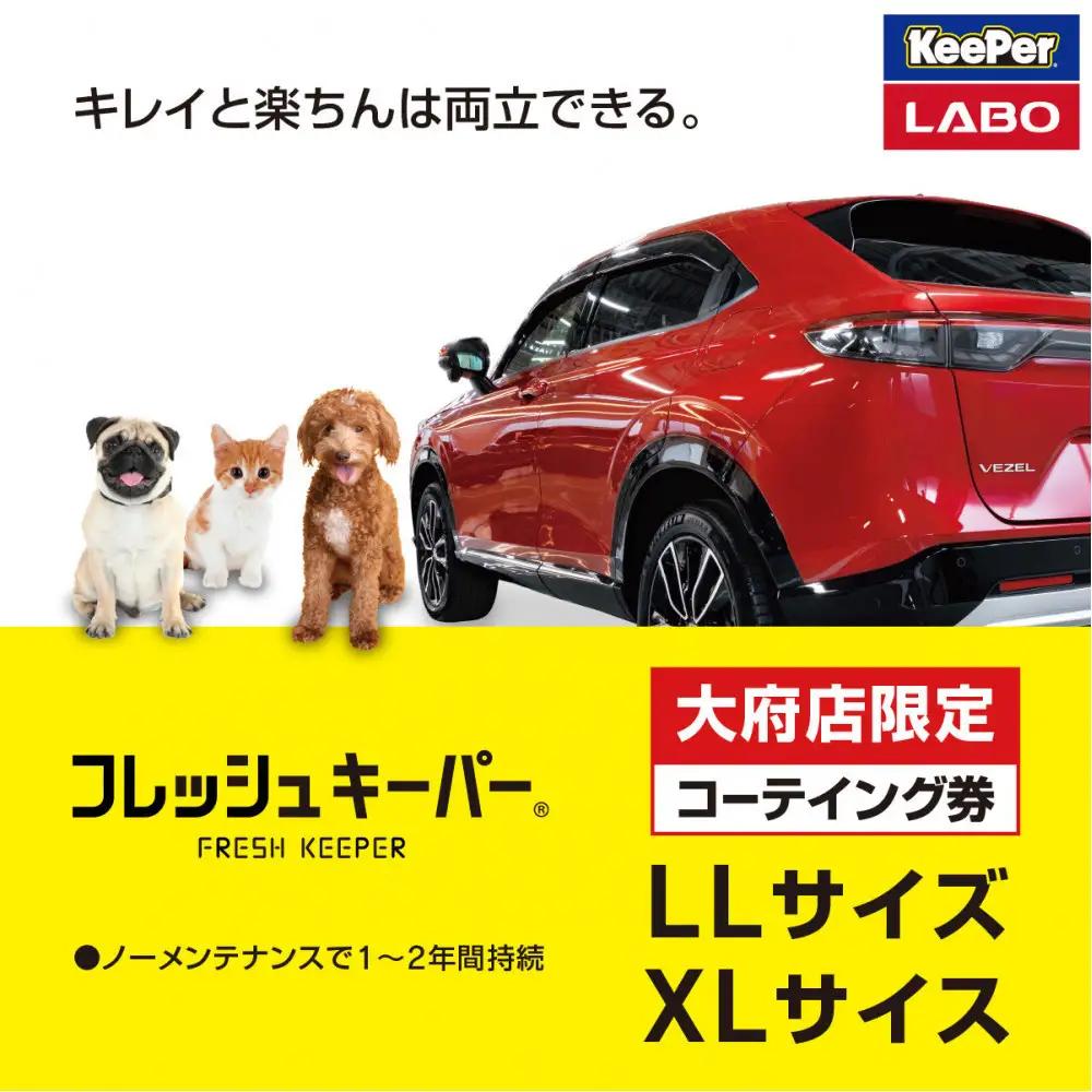 【大府店限定】手洗い洗車とカーコーティングの専門店KeePer LABOの「フレッシュキーパー」コーティング券（LLサイズ・XLサイズ）