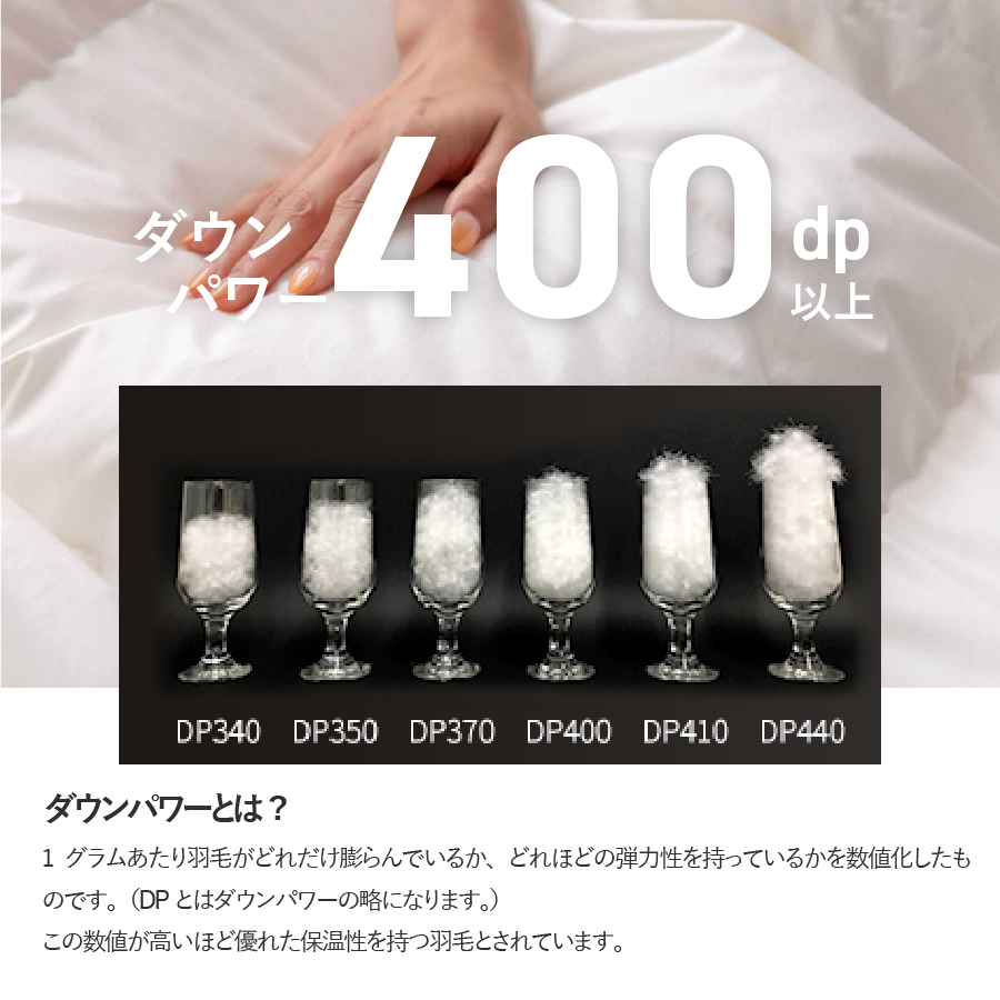 【甲州羽毛ふとん】ロイヤルグース93%抗菌・抗ウイルス加工羽毛合い掛けふとん（セミダブル/ホワイト）