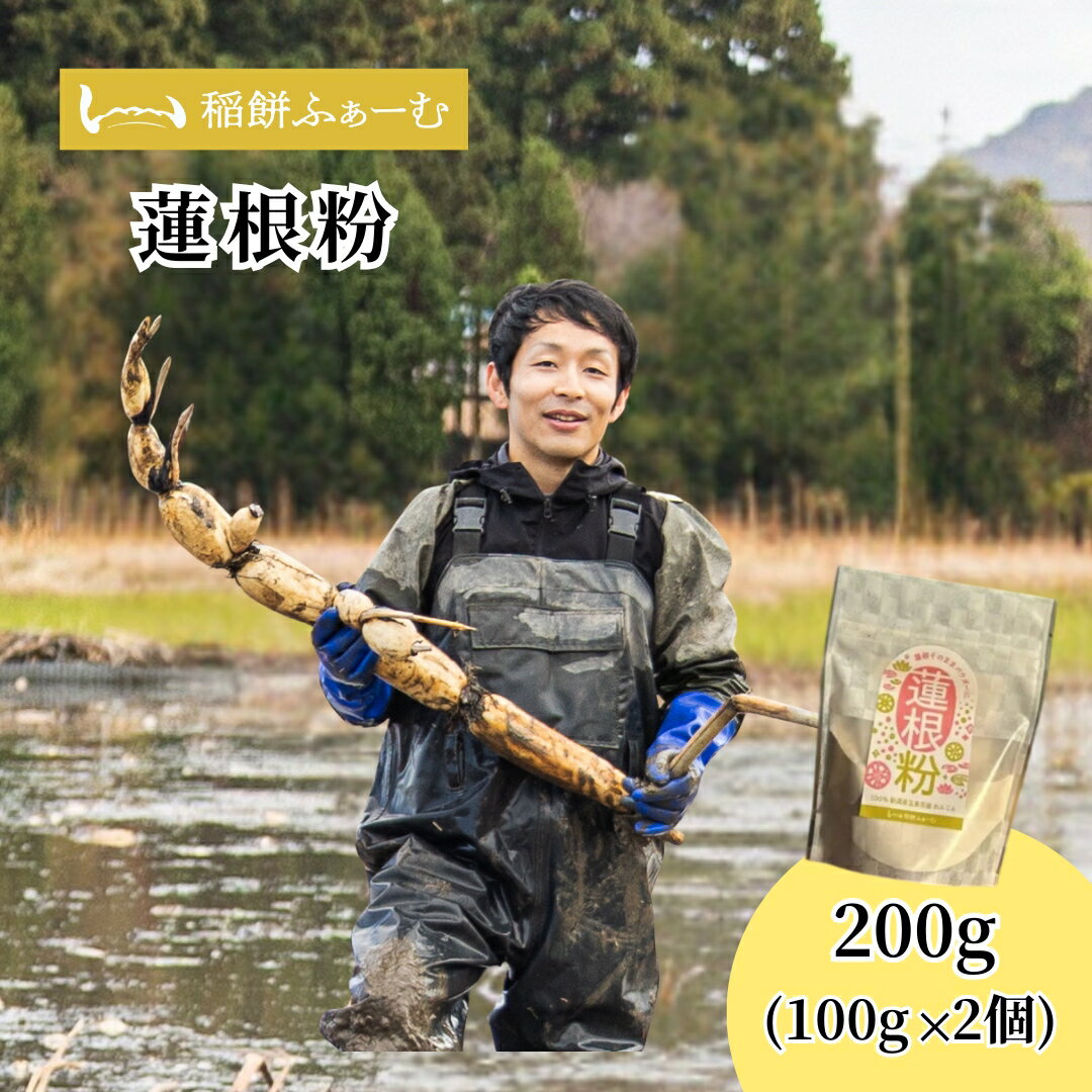 【ふるさと納税】 蓮根粉 200g(100g×2個) | レンコン 蓮根 レンコンパウダー 野菜 根菜 産地直送 国産 新潟県 五泉市 稲餅ふぁーむ