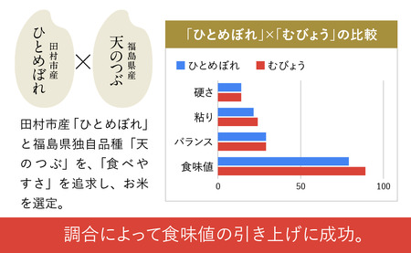 【 令和7年産 】独自調合米 むびょう 10kg ( 5kg × 2袋 ) ブレンド ひとめぼれ 天のつぶ 福島県 田村市