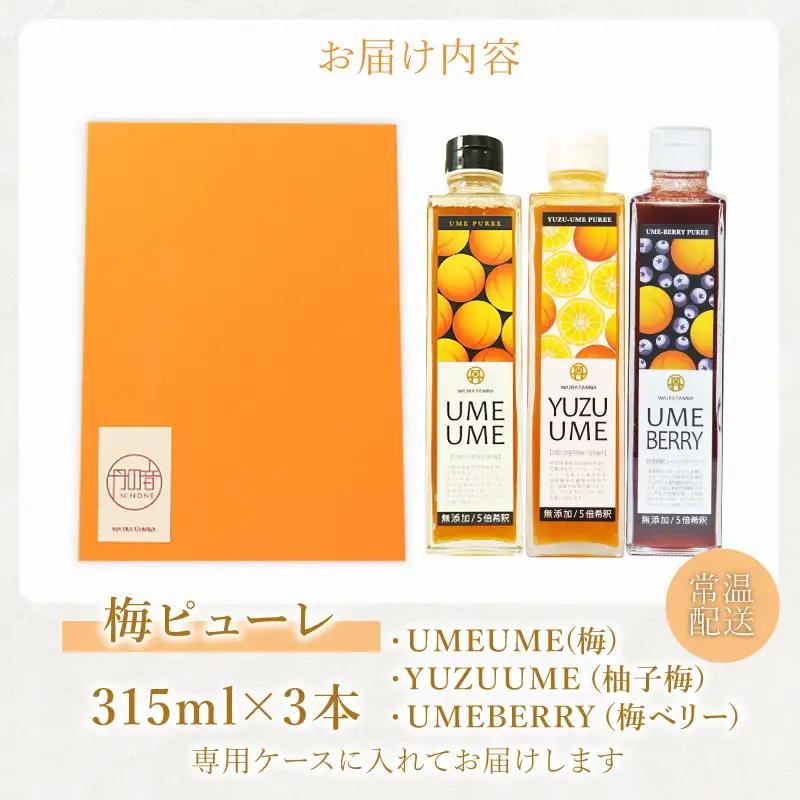 梅ピューレ 3種詰め合わせ 3本セット ピューレ