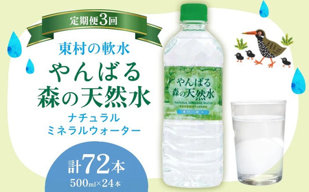 定期便3回 東村の軟水【やんばる 森の天然水】　500ml×24本