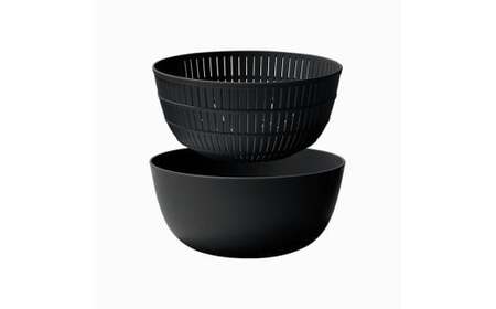 米とぎにも使える ザル ボウル ブラック ／ キッチン用品 調理器具 耐熱 電子レンジ対応 食洗機対応 ライクイット like-it 奈良県 葛城市【like023-6A】
