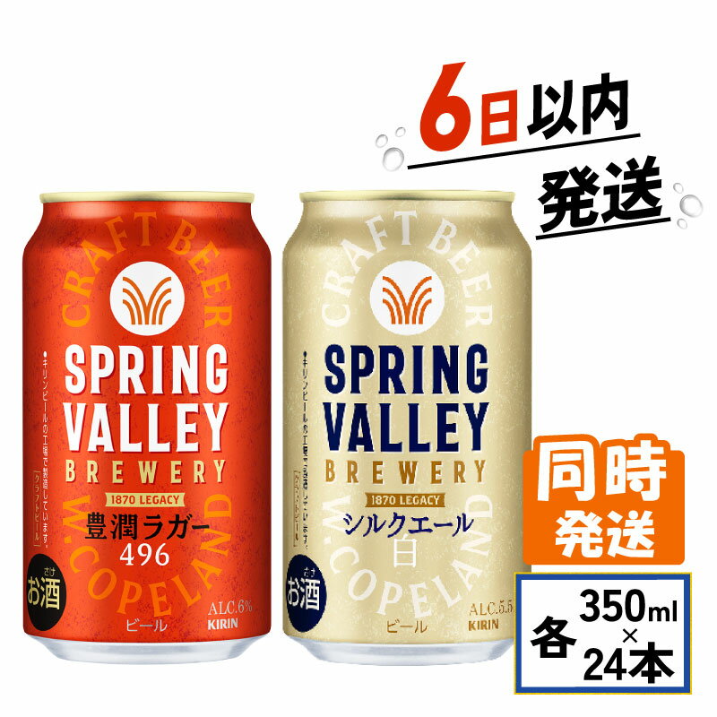 【ふるさと納税】 クラフトビール 飲み比べセット 豊潤 496 シルクエール 350ml × 24本 計2ケース スプリングバレー 350 24 キリンビール キリン KIRIN ケース 缶 ビール お酒 酒 アルコール BBQ バーベキュー ギフト 贈り物 贈答 プレゼント お歳暮 滋賀 彦根