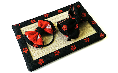 畳縁アクセサリー 縁結びセット 民芸品 工芸品 畳縁アクセサリー【ブラック】
