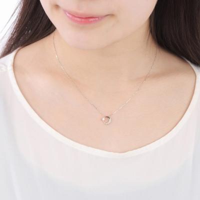 ふるさと納税 甲府市 K18ホワイトゴールド ダイヤモンドムーンネックレス J-379 |  | 03