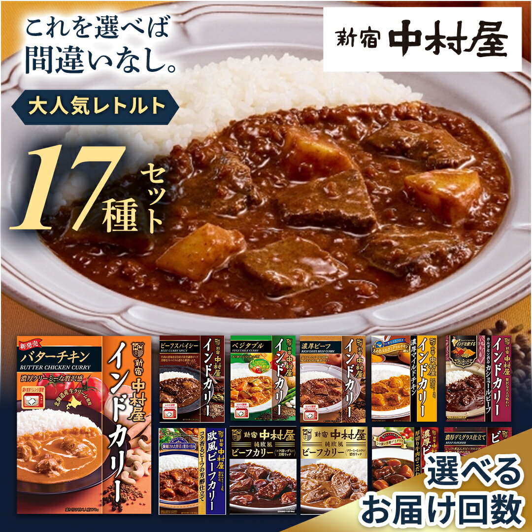 【ふるさと納税】新宿 中村屋 レトルト 食べ比べ セット ( Bセット 17種 ) 人気 詰合せ 洋食 時短 カレー インドカレー ビーフカレー 欧風カレー 数量限定 贈答品 保存用 ストック用 非常用 老舗 電子レンジ 調理可 常温保存 詰め合わせ 定期便 レンチン