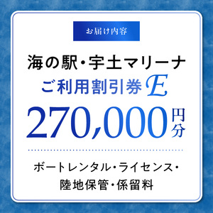 124-5　【海の駅・宇土マリーナ】ボートレンタル・ライセンス・陸地保管・係留料ご利用割引券 E_V24-0005