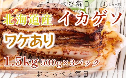 【ワケあり】北海道産　イカゲソ1.5kg