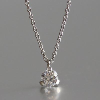 ふるさと納税 大津市 プラチナ900【0.2ct ラボダイヤモンドネックレス】トリニティ 未来の輝き 一粒ペンダント