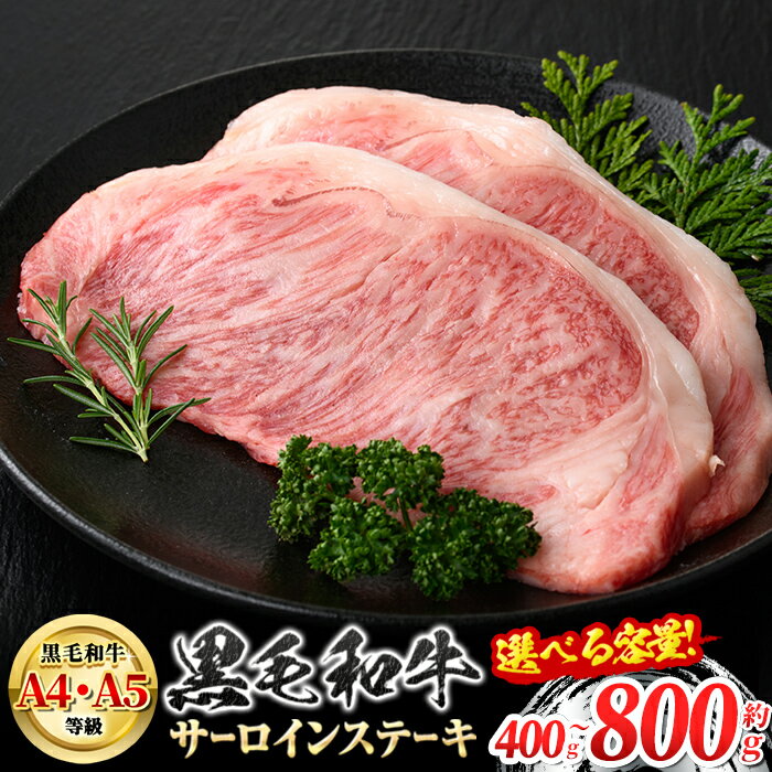 【ふるさと納税】＜容量が選べる！＞《A4〜5等級》鹿児島県産 黒毛和牛 サーロインステーキ(計400g・約200g×2枚 or 計800g・約200g×4枚) 専門店自慢のお肉 国産 九州産 牛肉 黒毛和牛 霜降り サーロイン ステーキ A4 A5 等級 贈答 【新村畜産】