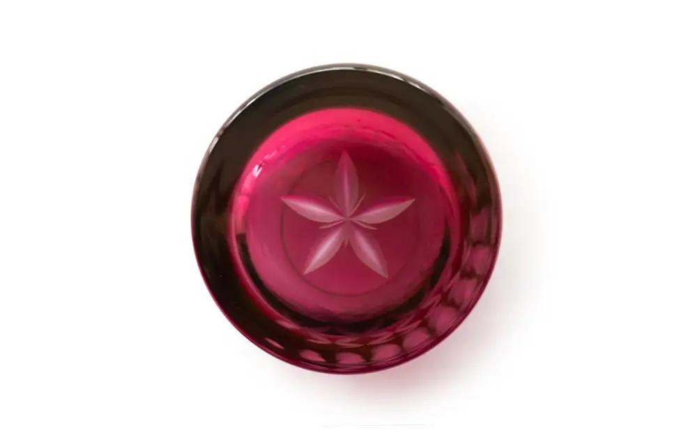 浅草切子 暮らしの硝子「七宝 斜 切立金赤」化粧箱入り_0012-148-T07
