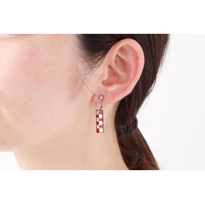 ふるさと納税 京都市 【中嶋象嵌】長四角　イヤリング〈市松〉 |  | 03