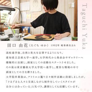 田口由花　着彩済み原画「八重桜に雀（やえざくらにすずめ）」（『おとなのスケッチ塗り絵　絢爛たる花鳥図譜』掲載作品）【0109-002-2】色鉛筆画 日本画 絵画 ｲﾝﾃﾘｱ 原画 芸術品 美術品