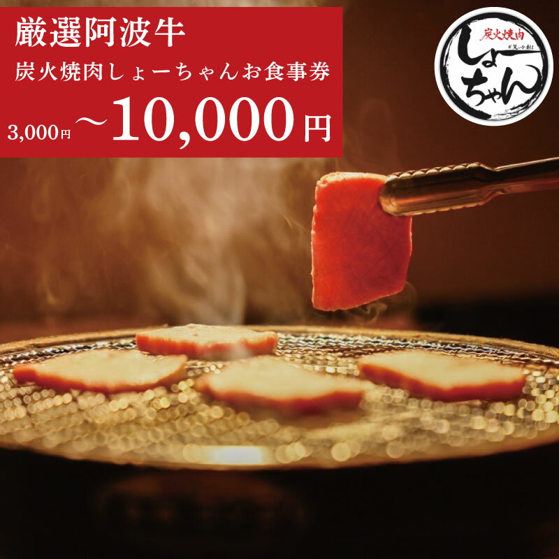 【ふるさと納税】 焼肉 食事券 3000円 5000円 10000円 チケット 阿波牛 黒毛和牛 和牛 牛肉 焼き肉 肉 レストラン 韓国料理 グルメ券 お食事券 割引券 クーポン券 クーポン 商品券 グルメ 贈答 記念日 徳島県 吉野川市 炭火焼肉しょーちゃん