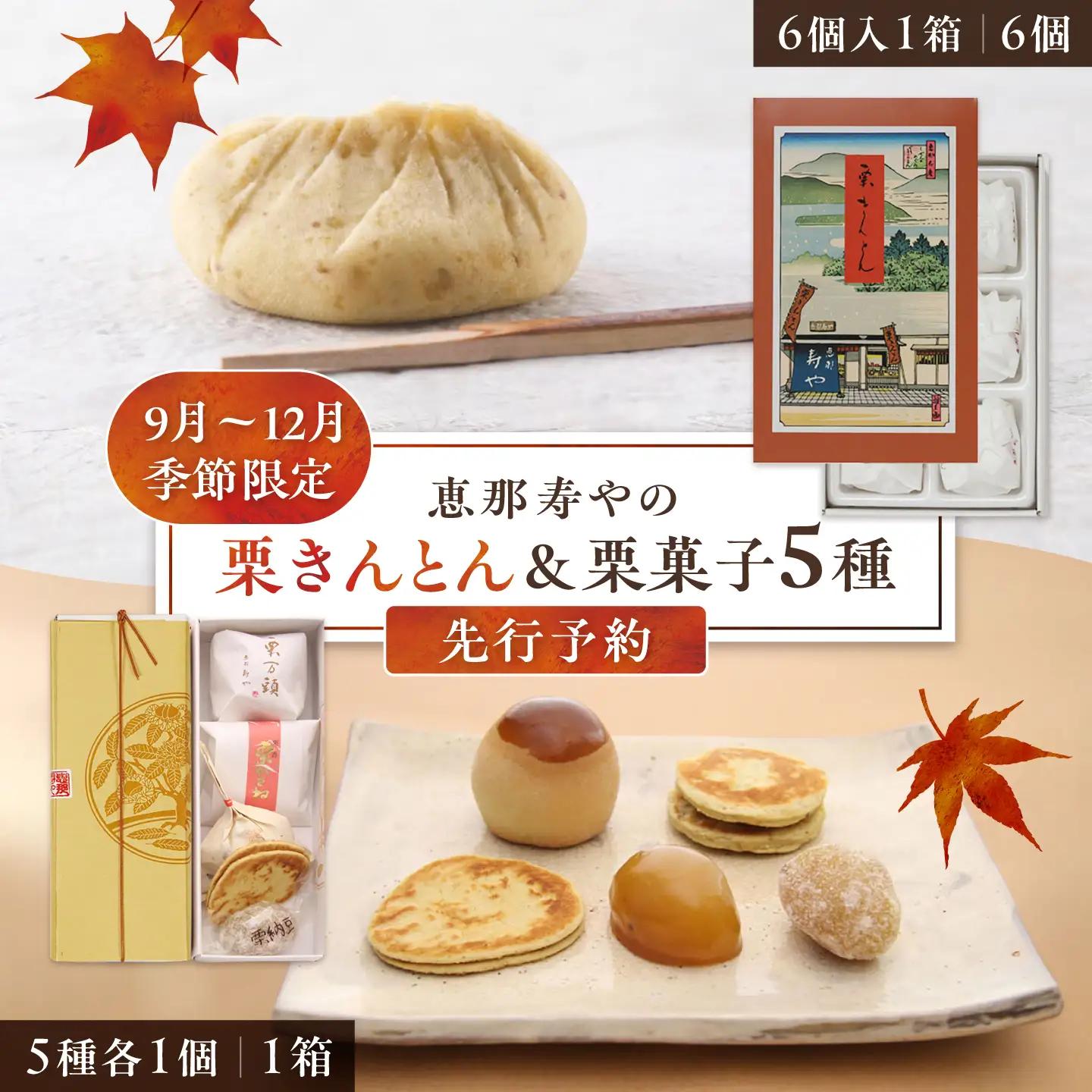 【先行予約】【着日指定可】 栗きんとん6個と栗菓子5種類 / 恵那市 / 恵那寿や [AUAS010]