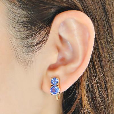 ふるさと納税 韮崎市 イヤリング K18 イエローゴールド タンザナイト 大粒 ねじ式 【f205-k18yg】 |  | 02