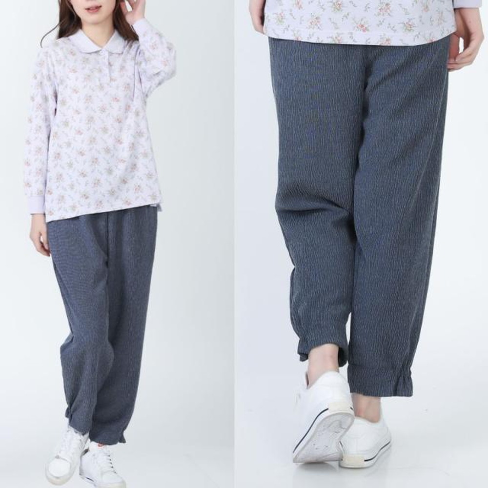 No.1186-02 LL もんぺ レディース ネイビー リヨセル 無地