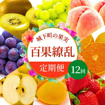【ふるさと納税】 フルーツ 定期便 12ヶ月 城下町の果実 百果繚乱 セット 詰め合わせ いちご みかん デコポン はっさく びわ 桃 ピオーネ 梨 シャインマスカット ゴールドキウイ 柿 富有柿 さぬきひめ せとか 果物 12回 1年 お楽しみ果実 フルーツ定期便 果物定期便 人気果物