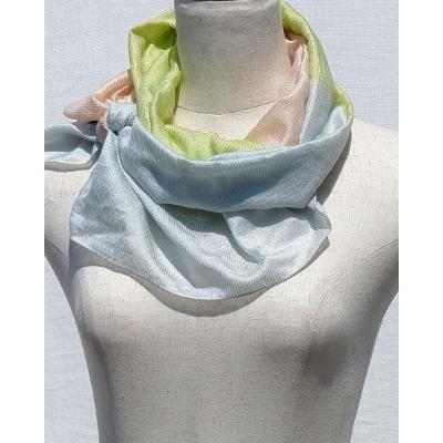 ふるさと納税 富士河口湖町 【「郡内織物」富士桜工房 】とにかるスカーフ　シルク×コットン3色　若草