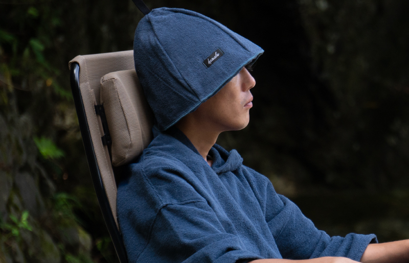 【スピード発送】サウナハットとミニバスタオルセット（ネイビー） G3539