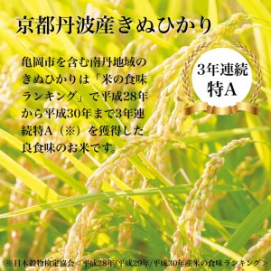 訳あり【3回定期便】京都丹波産 きぬひかり 10kg(5kg×2)×3ヶ月 計30kg ※米食味鑑定士厳選 ※精米したてをお届け【京都伏見のお米問屋が精米】《コロナ支援 緊急支援 米 令和5年産》 ※