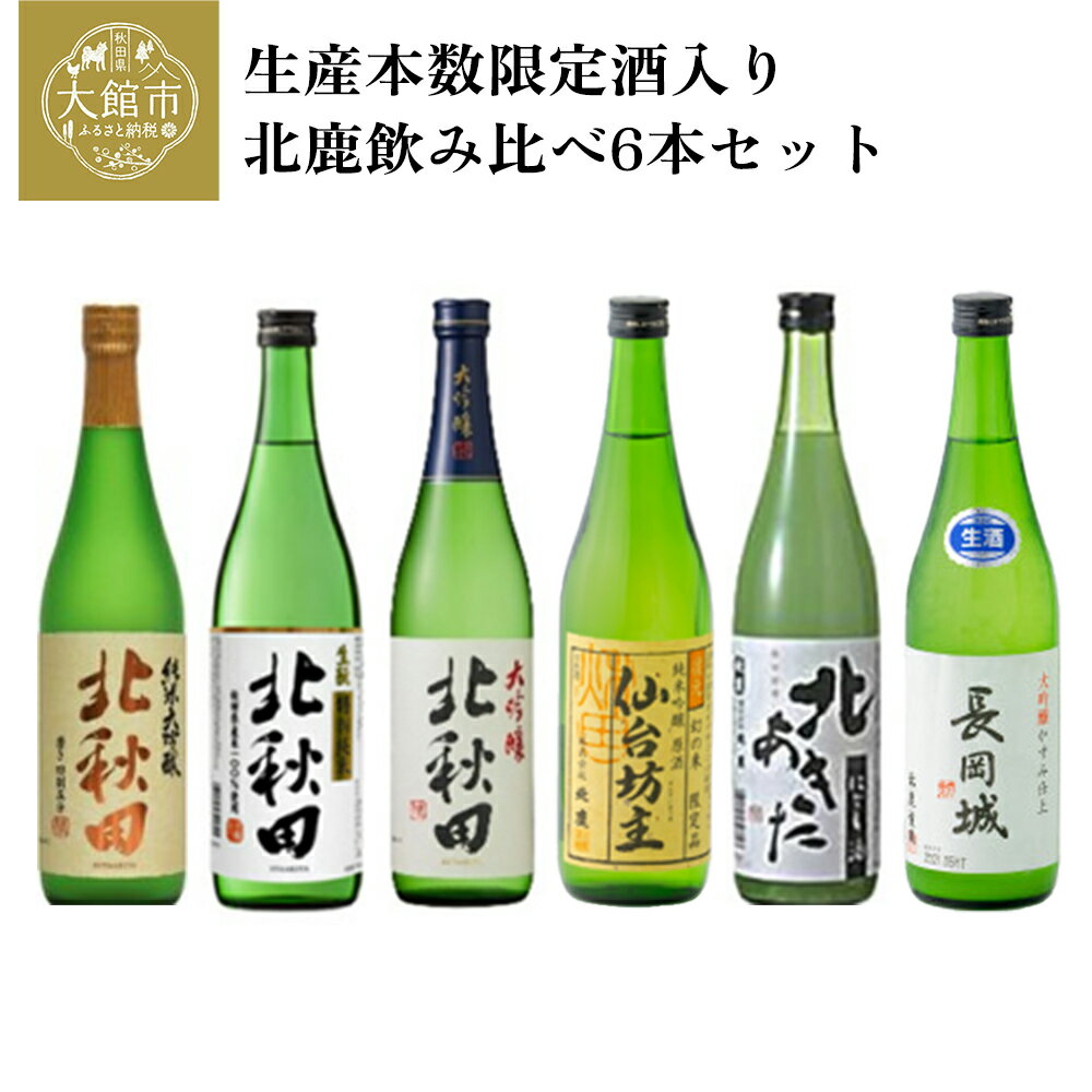 【ふるさと納税】生産本数限定酒入り北鹿飲み比べ6本セット　155P4002